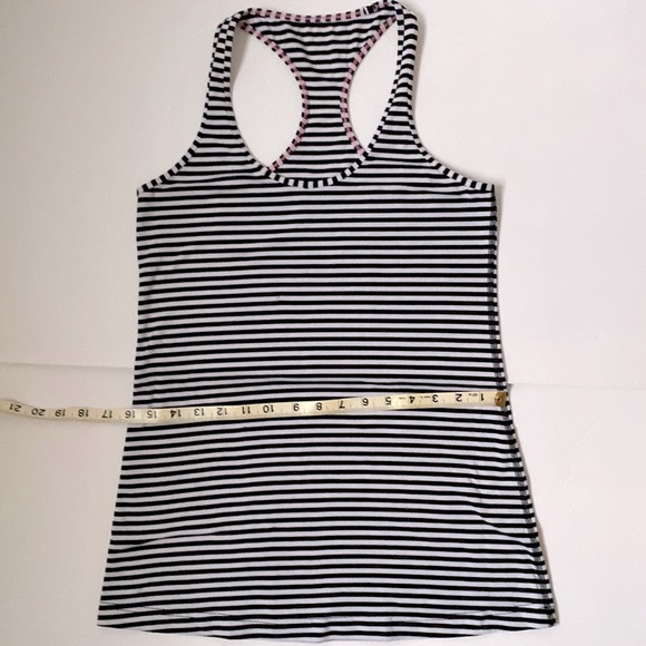 Lululeman Cool Racerback classic Stripe Black/White Top - Picture 11 of 11